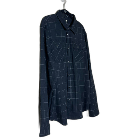 Scott James Black Plaid Flannel Faux Leather Flip Cuff Large England Modern Prep - Picture 3 of 12